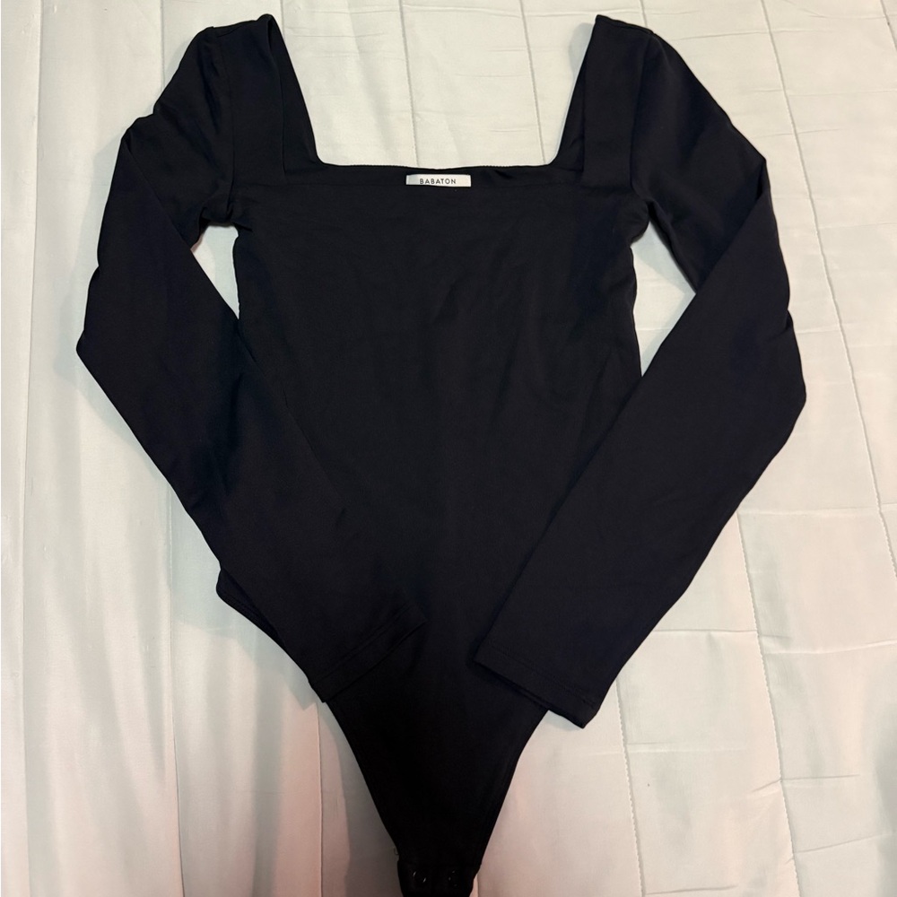 Aritzia Babaton Contour Long Sleeve Bodysuit – Black – Size S